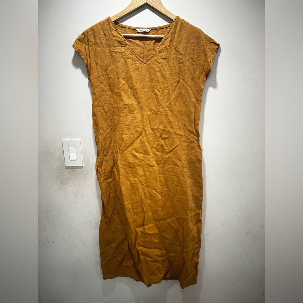 Linenfox v neck midi dress